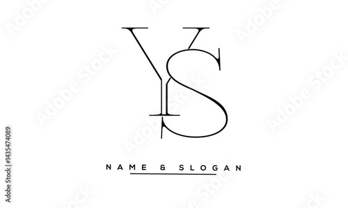 Obraz na płótnie SY, YS Abstract Letters Logo Monogram w salonie