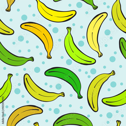 Colorful Banana Fruit Seamless Design
