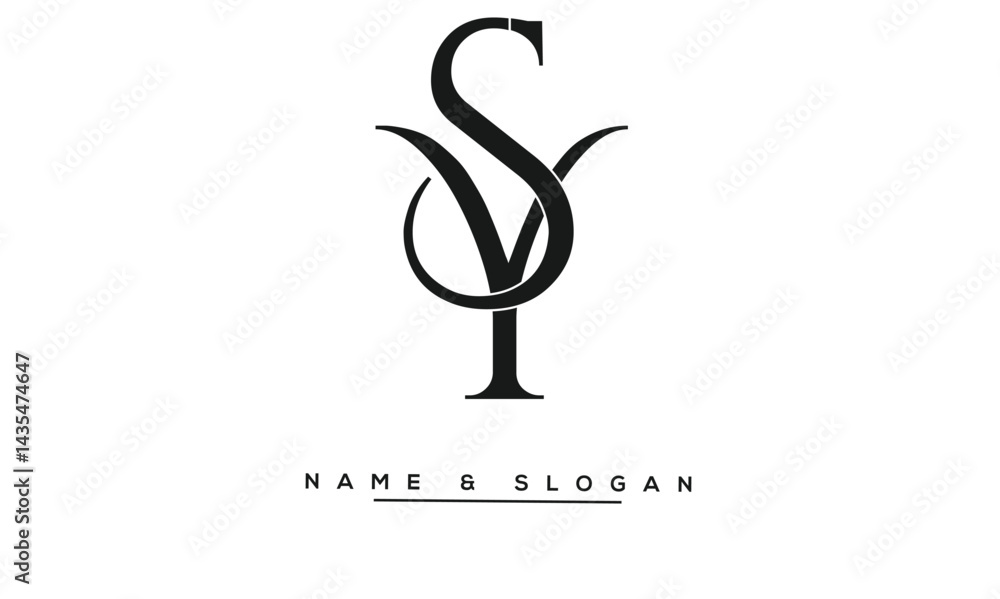 SY, YS Abstract Letters Logo Monogram