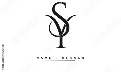 Obraz na płótnie SY, YS Abstract Letters Logo Monogram w salonie