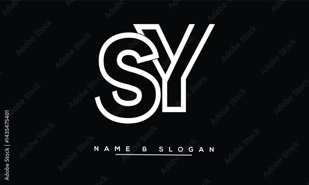 SY, YS Abstract Letters Logo Monogram