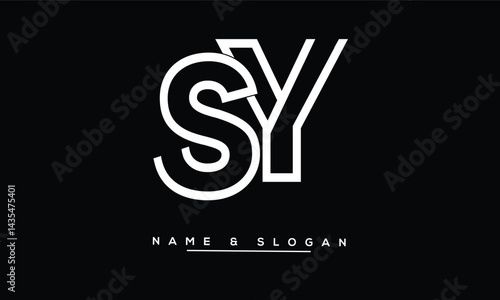 Obraz na płótnie SY, YS Abstract Letters Logo Monogram w salonie