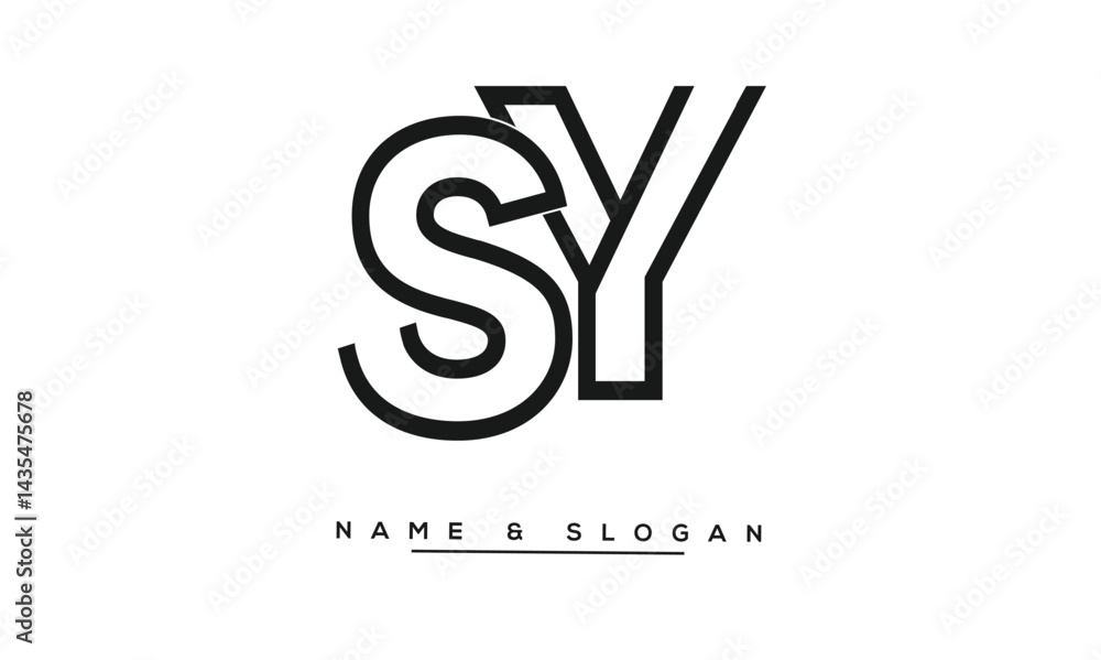 SY, YS Abstract Letters Logo Monogram