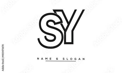 Obraz na płótnie SY, YS Abstract Letters Logo Monogram w salonie