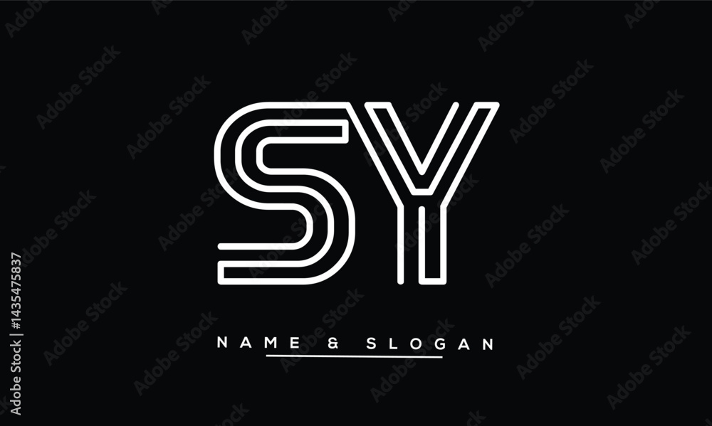 SY, YS Abstract Letters Logo Monogram