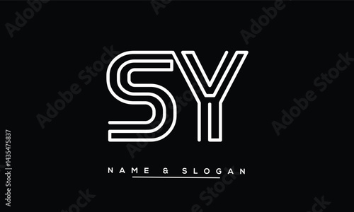 Obraz na płótnie SY, YS Abstract Letters Logo Monogram w salonie
