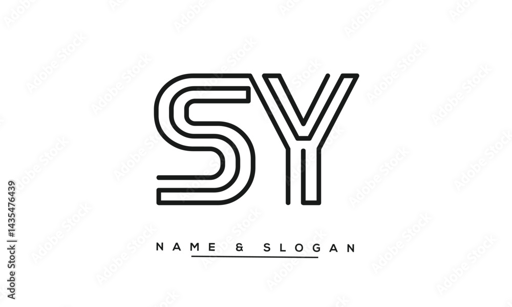 SY, YS Abstract Letters Logo Monogram