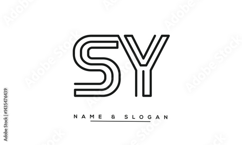 Obraz na płótnie SY, YS Abstract Letters Logo Monogram w salonie