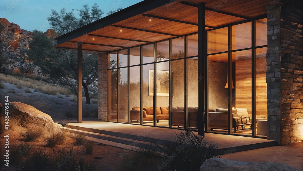 Fototapeta premium Glass Facade Framing a Minimalist World