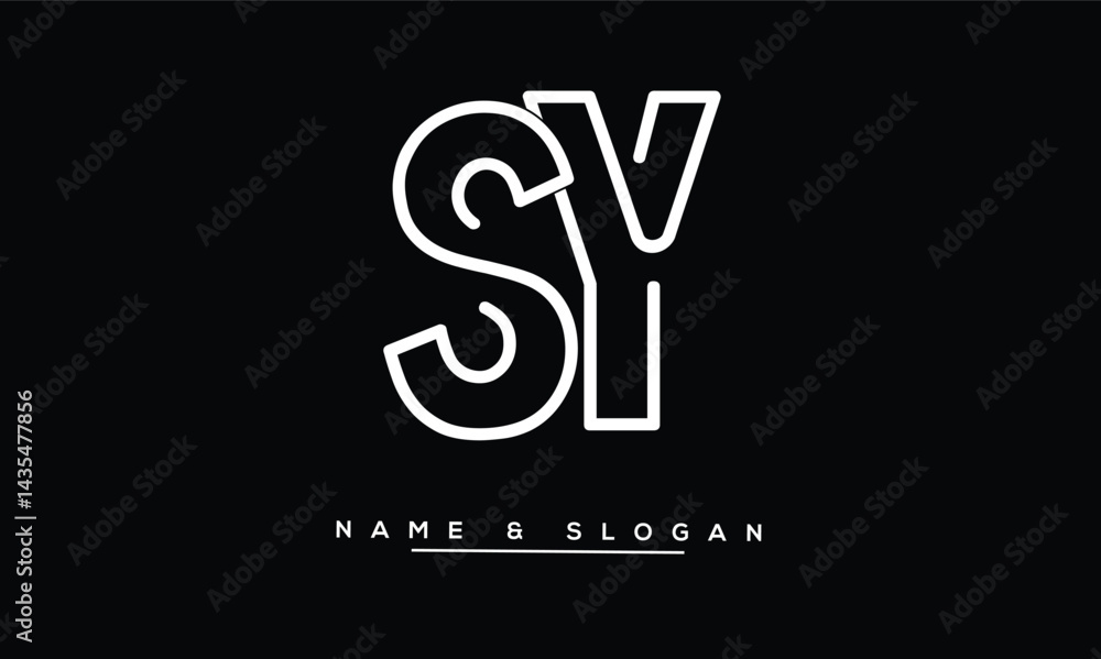 SY, YS Abstract Letters Logo Monogram
