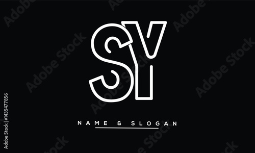 Obraz na płótnie SY, YS Abstract Letters Logo Monogram w salonie