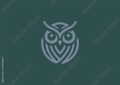 Fierce owl logo with intense and sharp gaze
