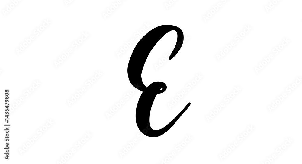 Elegant Cursive Letter E: A Stylish Handwritten Monogram Elegant Cursive Letter E: A Stylish Handwritten Monogram