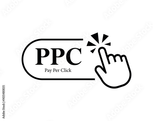pay per click sign on white background	