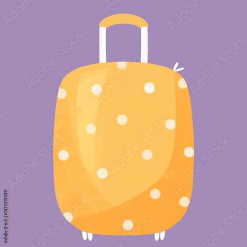 travel, suitcase, luggage, pink suitcase, floral suitcase, flowers, hearts, cute, pastel, girly, feminine, kids, children, cartoon, illustration, flat design, travel bag, vacation, holiday, journey, a