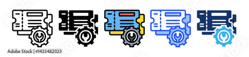 Support Ticket Icon Collection With Multiple Styles