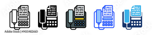 Fax Icon Collection With Multiple Styles