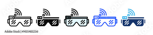 Smart Glasses Icon Collection With Multiple Styles