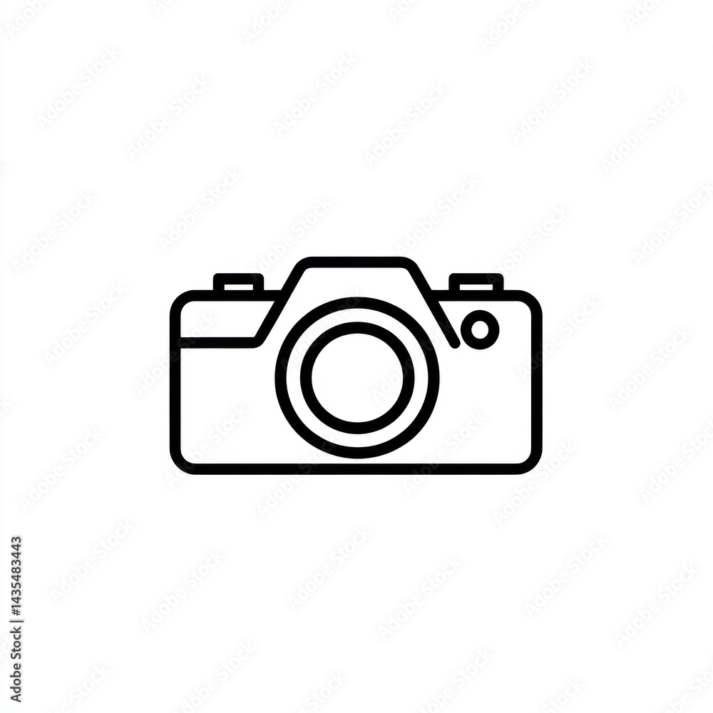 Simple line art camera icon, graphic design element, digital illustration, website/app design, vector image Simple line art camera icon, graphic design element, digital illustration, website/app design, vector image