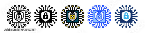Cyber Security Icon Collection With Multiple Styles