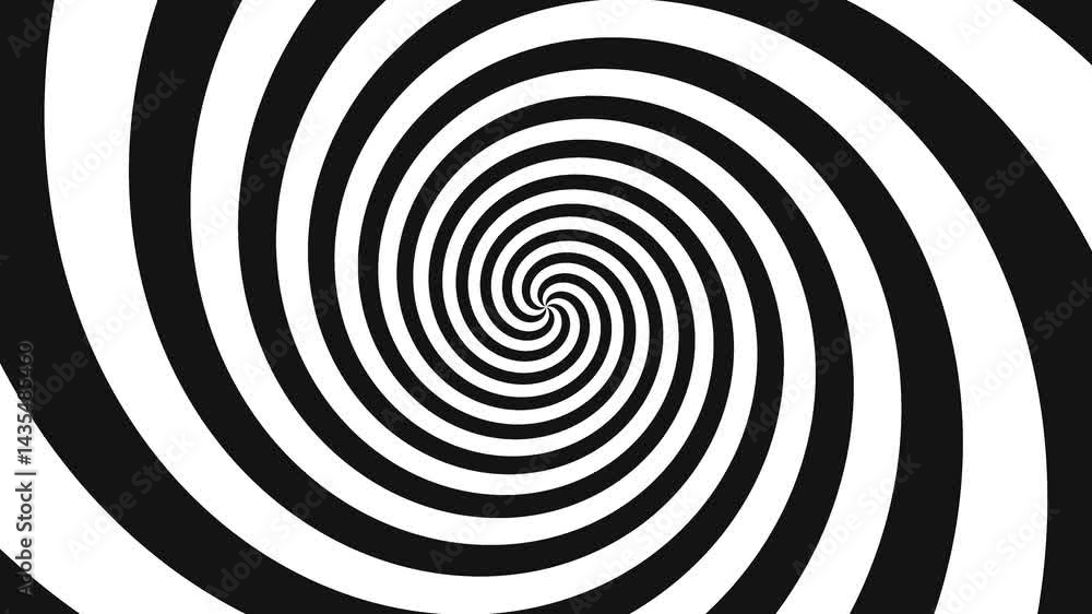 simple hypnotic spiral loop animation - black white monochrome 4k animated spiral