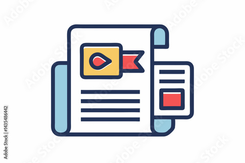 Basic News Document With Video Recorder Icon