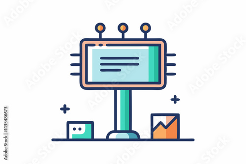 Clean Billboard Showing Communication Icon