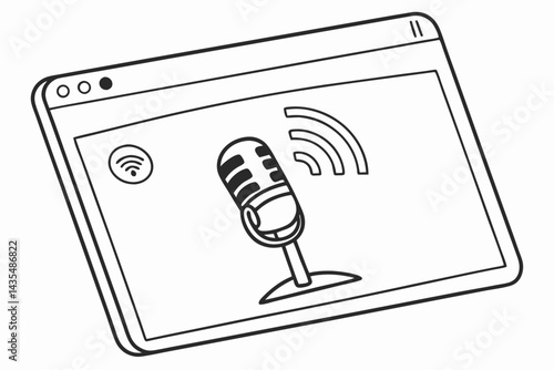 Clean Icon of Podcast App Icon Inside Web Browser