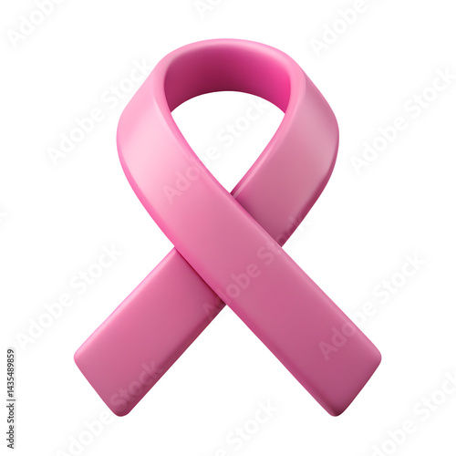 3D pink ribbon symbol for breast cancer awareness
