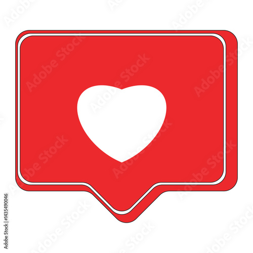 red heart on white background
