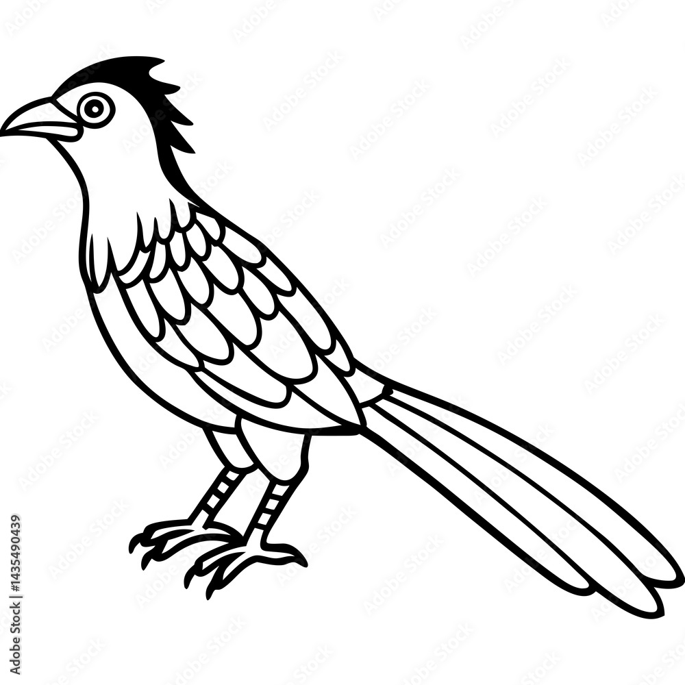 Obraz premium Minimal Asian Koel Vector on White