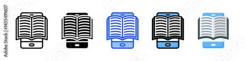 E Book Icon Collection With Multiple Styles