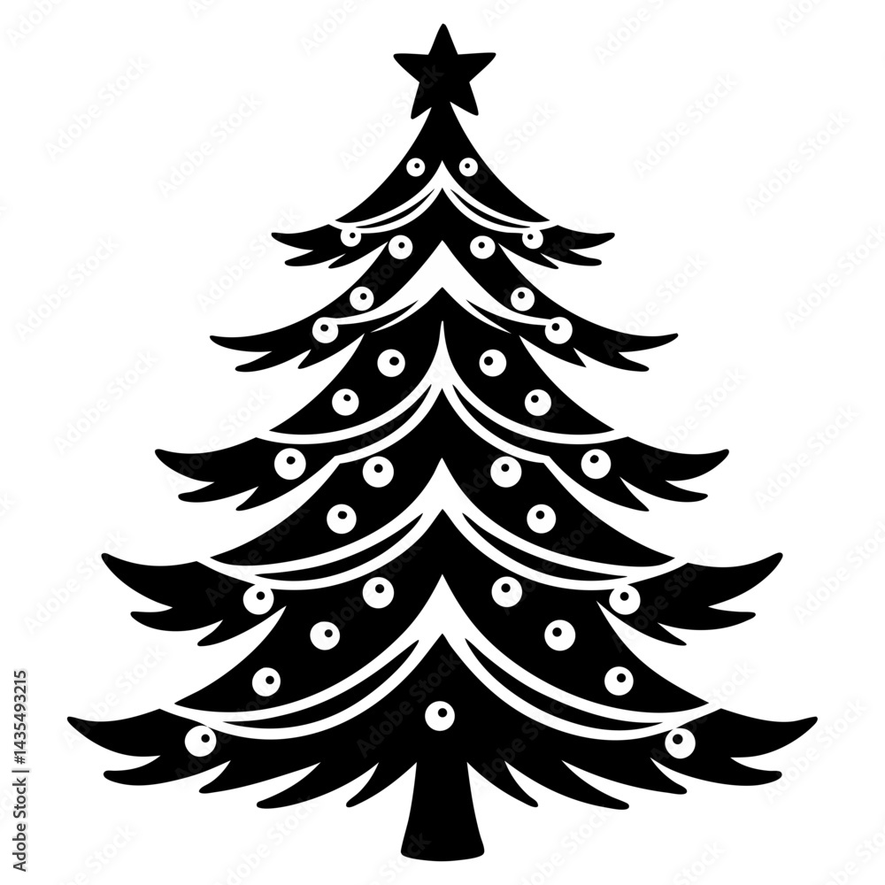 Obraz premium xmas tree silhouette vector on tranparent background