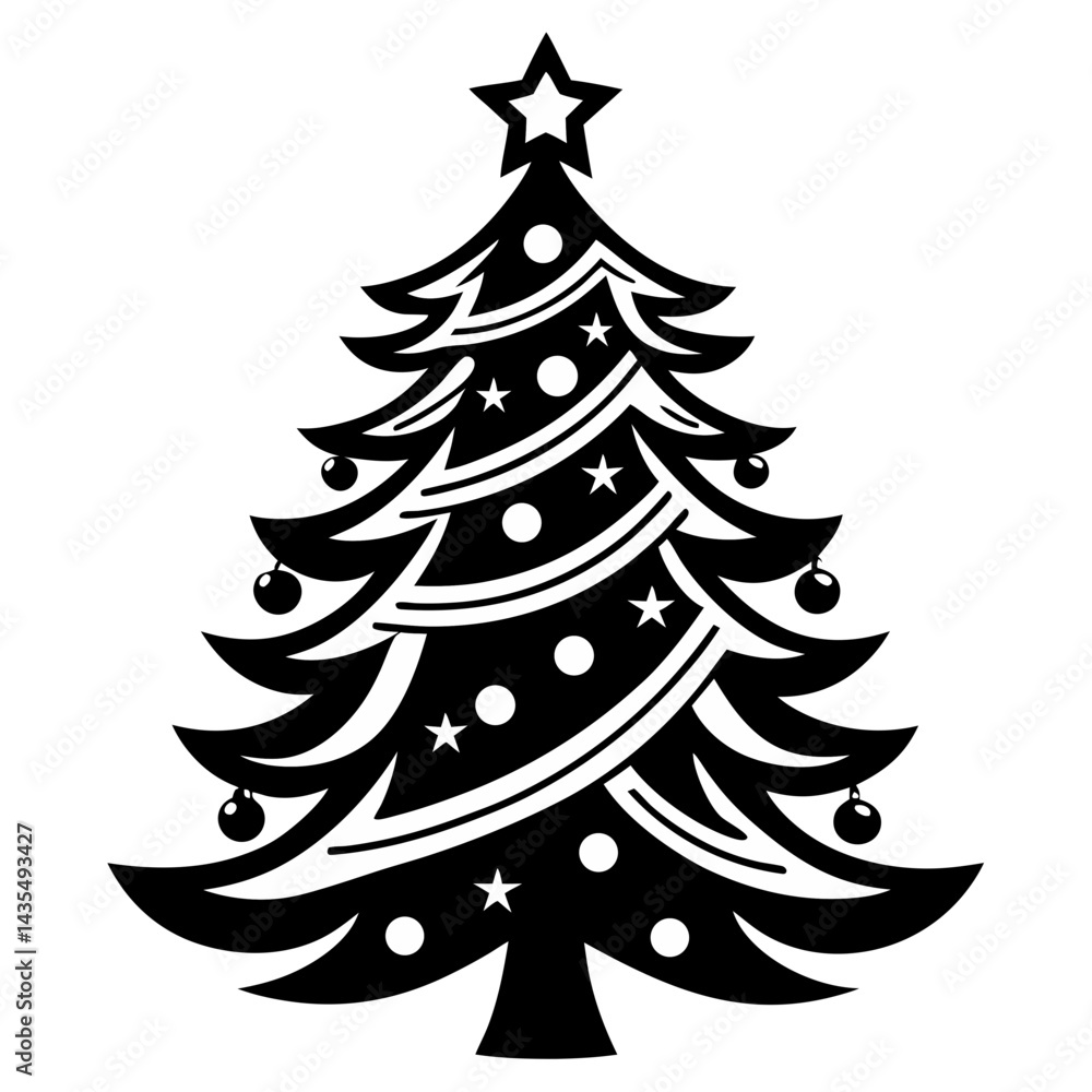 Obraz premium xmas tree silhouette vector on tranparent background