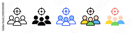 Target Audience Icon Collection With Multiple Styles