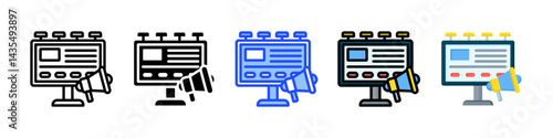 Advertising Campaign Icon Collection With Multiple Styles
