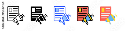 Content Marketing Icon Collection With Multiple Styles