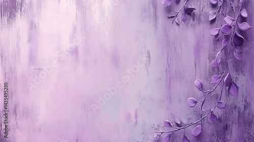 Lavender Leaves with Textured Purple Background.