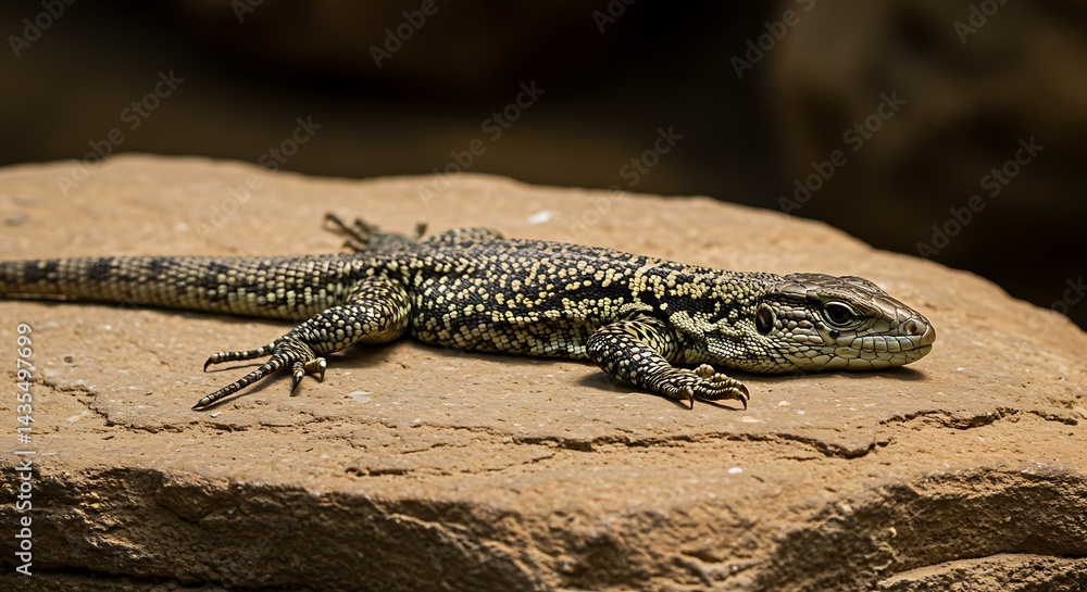 Lizard on Rock: A Detailed Naturalistic Study Lizard on Rock: A Detailed Naturalistic Study