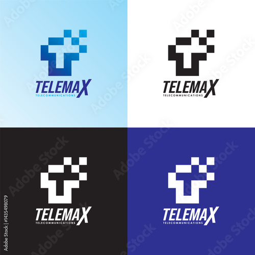 Telemax telecommunications company logo design
