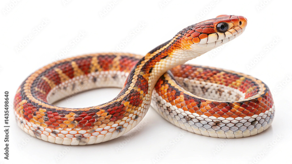Obraz premium Colorful Snake Picture on White Background