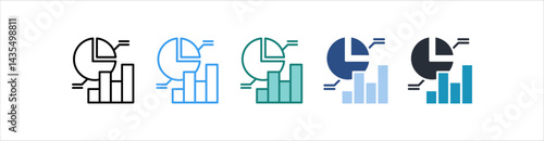Statistics Icon In Different Style Vector