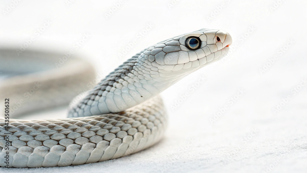 Fototapeta premium Beautiful Snake Image with White Background