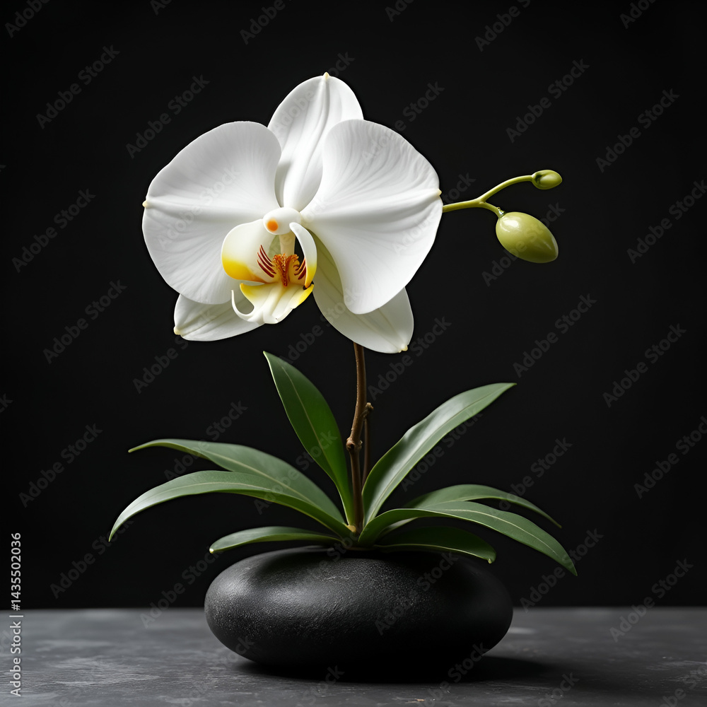 orchid and zen stones