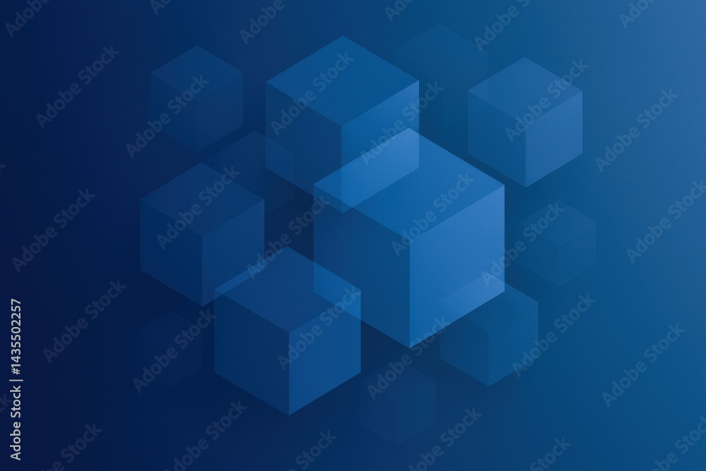This abstract background features isometric cubes symbolizing strategy and decision-making in business highlighting innovation and growth within a cool gradient dark blue and deep gray tones This abstract background features isometric cubes symbolizing strategy and decision-making in business highlighting innovation and growth within a cool gradient dark blue and deep gray tones