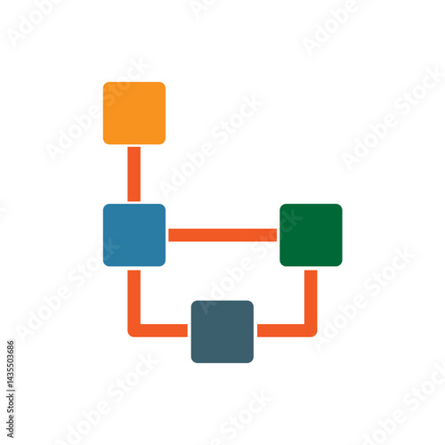 Obraz na płótnie Process flow diagram icon. Vector illustration of business and optimization concept. w salonie