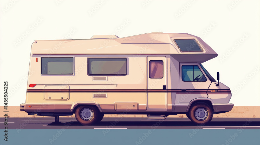 Adria Campervan parked there. RV camper van for the family Adria Campervan parked there. RV camper van for the family