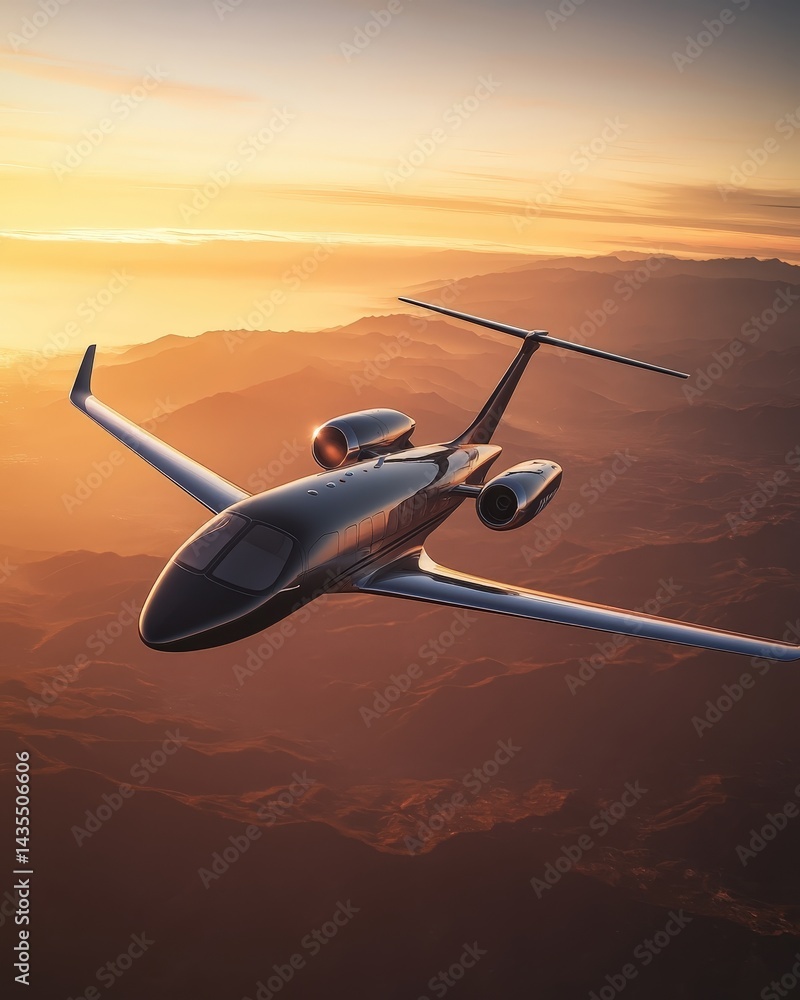 Hybrid electric airplane flying through golden sunset sky. Revolutionary aviation technology where aerospace engineers. Eco friendly transportation solutions. Sustainable aviation technology.