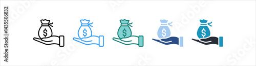 Income Icon In Different Style Vector