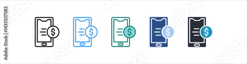 Digital Money Icon In Different Style Vector